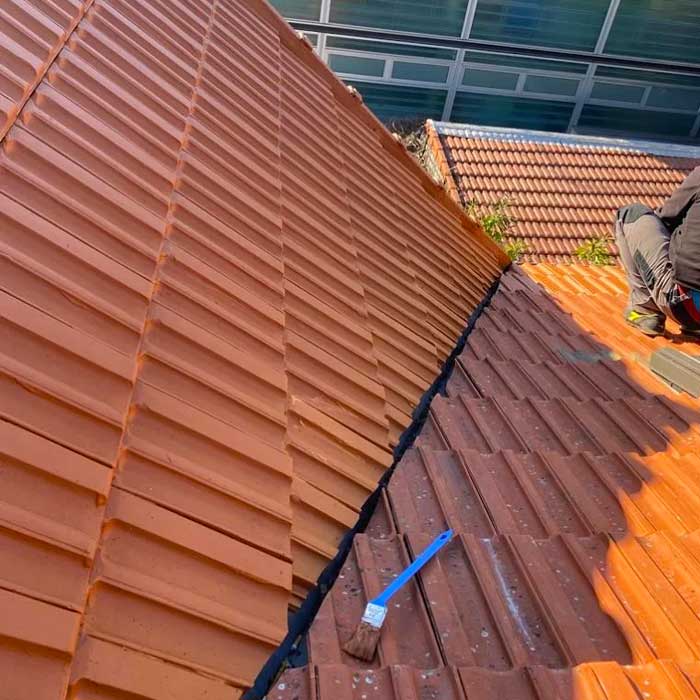 Nettoyage toiture - LE BON COUVREUR 77 à Meaux en Seine-et-Marne : nettoyage, démoussage, traitement anti-mousse toiture. Application d’un revêtement peinture hydrofuge coloré sur toit. Intervention sur Meaux et toute la Seine-et-Marne (77)